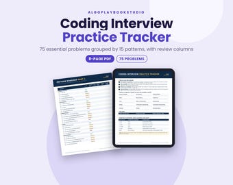 Coding Interview Practice Tracker | 75 Problems by Pattern (PDF)
