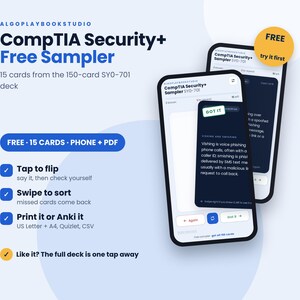Amostra de Flashcards CompTIA Security+ (15 cartões) | Aplicativo interativo + PDF (SY0-701)
