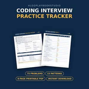 Coding Interview Practice Tracker | 75 Problems by Pattern (PDF)