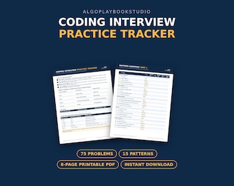Coding Interview Practice Tracker | 75 Problems by Pattern (PDF)