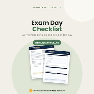 Exam Day Checklist | Printable Test Day Plan for Certification Exams | PDF