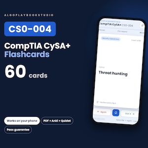 CompTIA CySA+ Lernkarten CS0-004 | 60 Karten | Prüfungsvorbereitung für Cybersecurity Analysten | PDF + Interaktiv