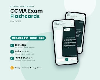 CCMA Exam Flashcards | 150 Cards for NHA Certified Clinical Medical Assistant (PDF + Interactive + Anki)