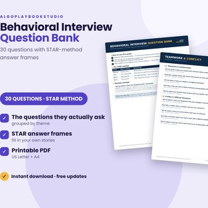 Questions d'entretien comportemental | 50 questions + guide de la méthode STAR (PDF)