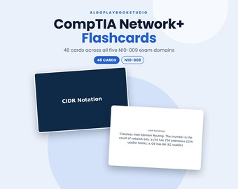 CompTIA Network+ Flashcards (N10-009) | 48 Digital Study Cards (PDF)