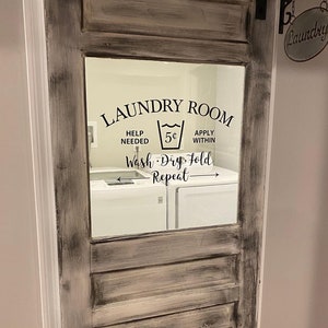 Laundry room help needed apply within wash dry fold repeat Wall Decal Laundry Room decor Sign, Laundry room Door, Wall Decal, Vinyl  HH2235
