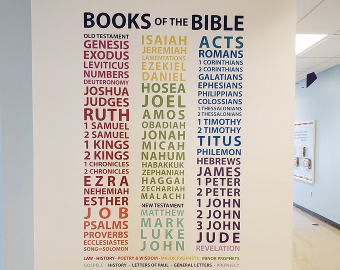 Books of the Bible - Wall Decal - Youth Room - Church - Colorful ...