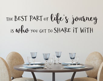 The best part of life's journey is who you get to share it with, vinyl  wall decal, family photo wall, living room, Kitchen, Office HH2260