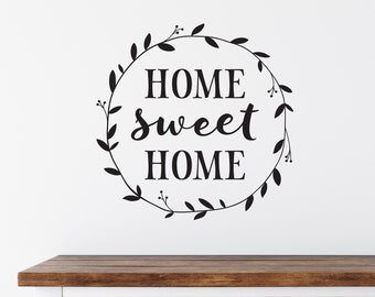 Home Sweet Home Wall Decal Family picture wall living Room country kitchen decal bedroom decor Sign, HH2086