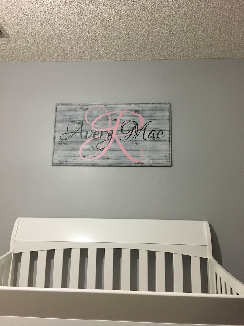 Monogram Wall Decal Nursery Name Initial and Name Monogram Etsy Canada
