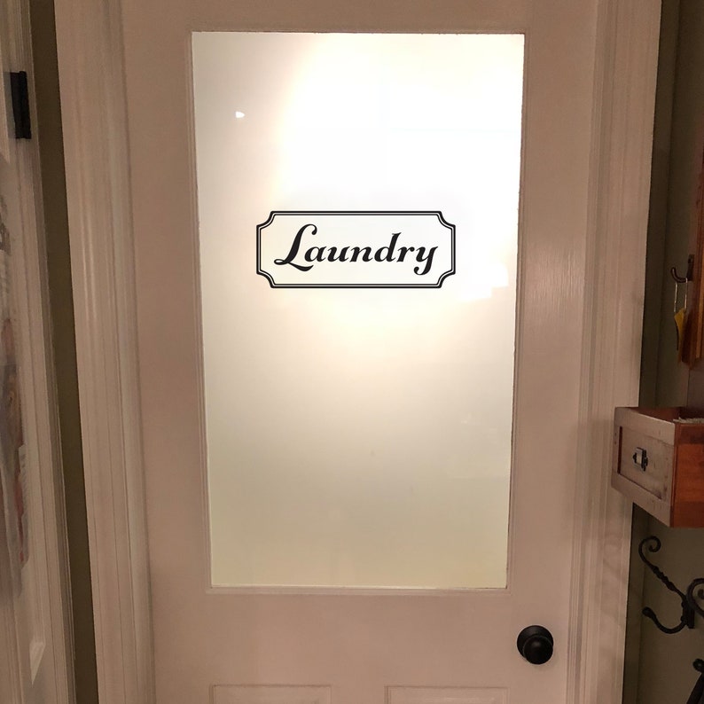 Laundry Vinyl Decal Room Glass Door Image 0