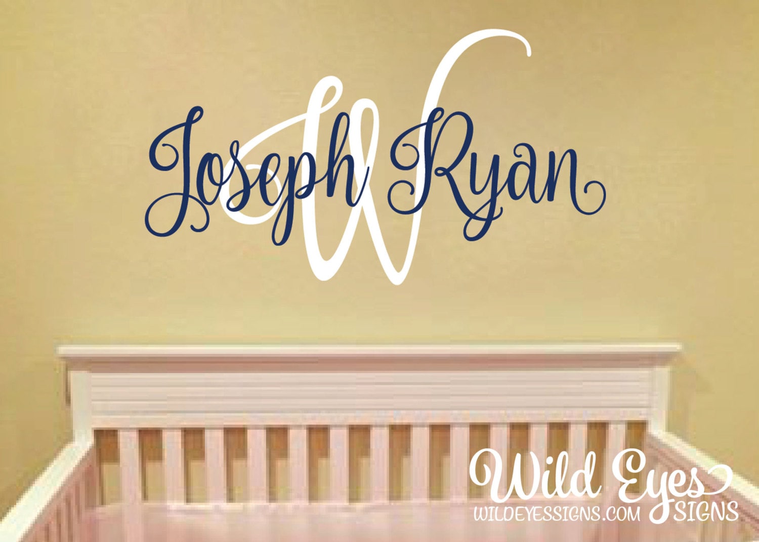Monogram Wall Decal Nursery Name Initial and Name Monogram Etsy Canada