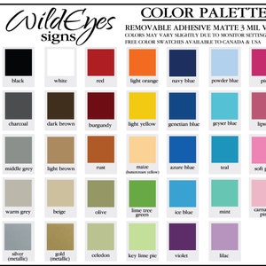 Op de afbeelding: Kleurenpalet met 25 kleurstalen. De kleurenkaart bevat kleuren zoals zwart, wit, rood, lichtoranje, marineblauw, poederblauw, roze, antraciet, donkerbruin, bordeauxrood, lichtgeel, gentiaanblauw, geyserblauw, lipstick, middengrijs, lichtbruin, roest, ma&iuml;s, azuurblauw, teal, zacht roze, warm grijs, beige, olijf, limoengroen, ijsblauw, mint, roze carnation, zilver, goud, celedon, key lime pie, violet en lila.