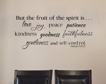 Galatians 5:22 Fruit of the Spirit love joy peace patience kindness gentleness faithfulness self control Bible Scripture Decal GAL5V22-0006