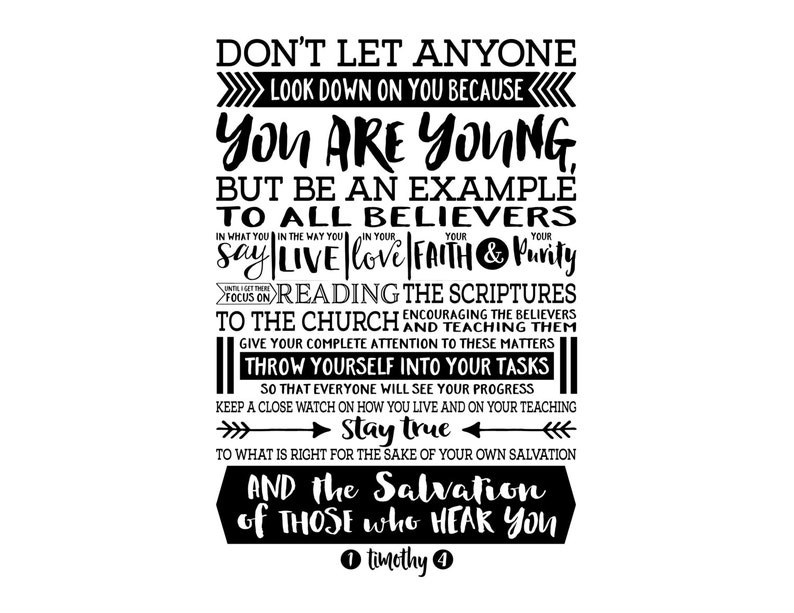 youth room 1 Timothy 4:12 Let no one look down on you because you are young teen arrow church 1TIM4V12-0008