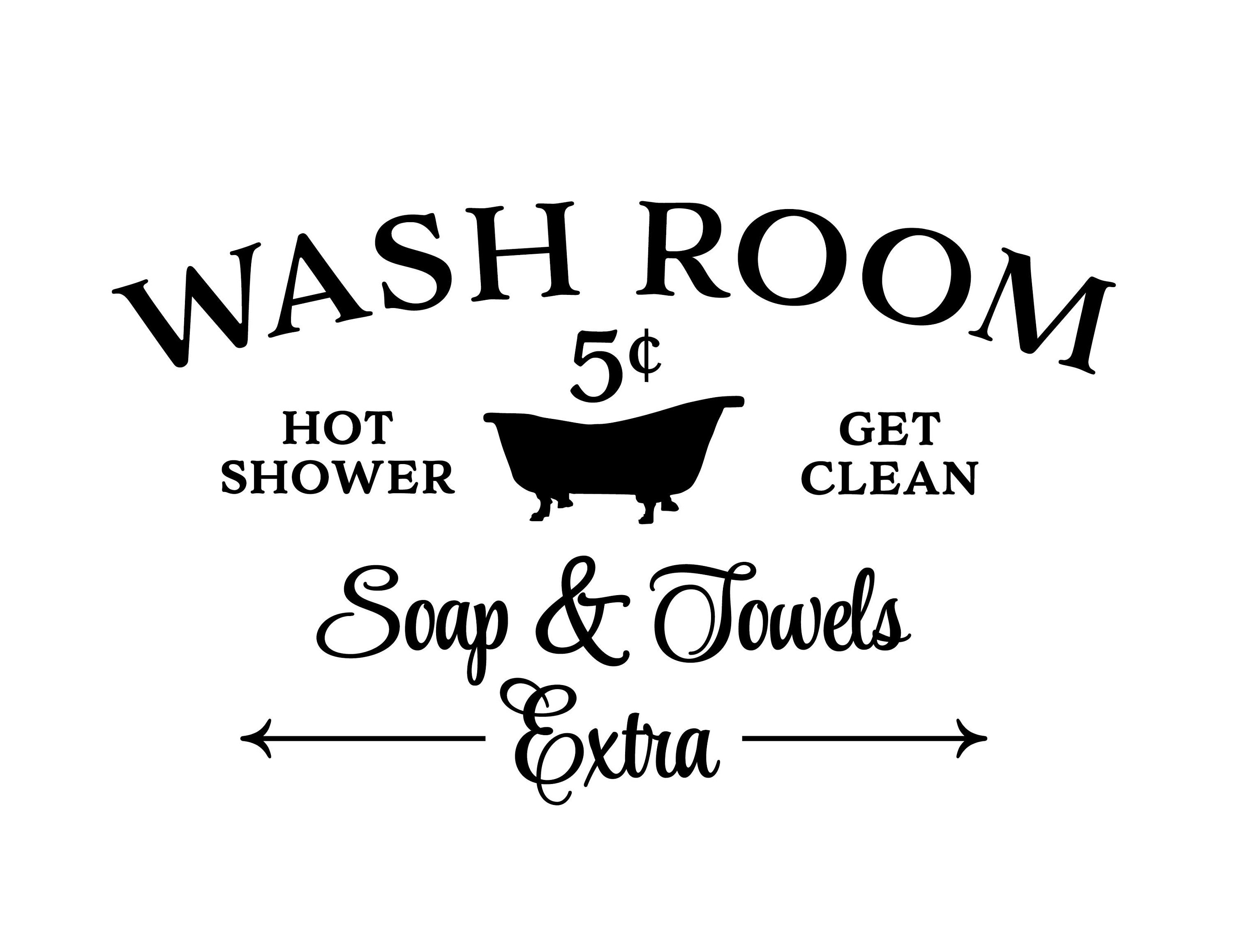 Wash Room Hot Shower Get Clean Soap and Towels Extra Wall Etsy Canada