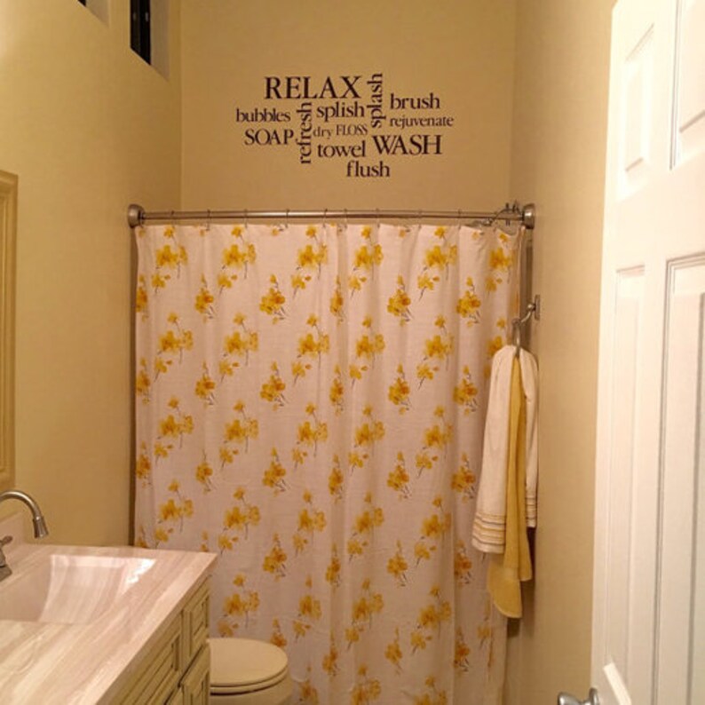 Wall Decal Bathroom Decor Sign Bathroom Subway Art Etsy