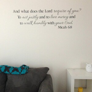 Micah 6:8 Wall Decal, Vinyl Wall Lettering, Vinyl Decal, Scripture ...
