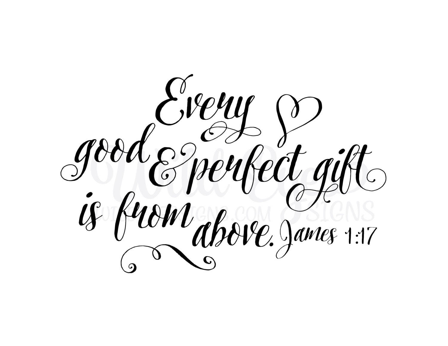 James 1:17 Every Good and Perfect Gift is From Above Bible Scripture Verse,  Wall Decal, Scripture, Nursery, Child Vinyl Decal JAM1V17-0005 - Etsy, image size:1500x1159