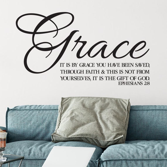 Ephesians 2:8 Saved by Grace Through Faith Scripture Wall