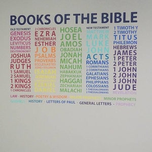 Books of the Bible - Wall Decal - Youth Room - Church - Colorful ...