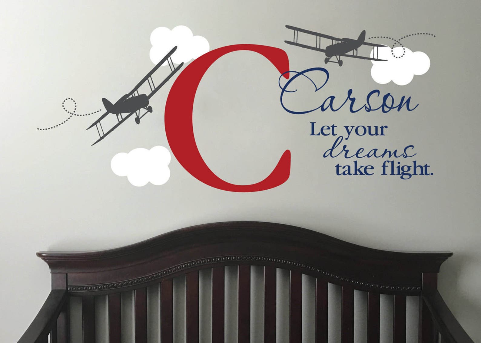 Let Your Dreams Take Flight Aviation Nursery Wall Decal Child ...