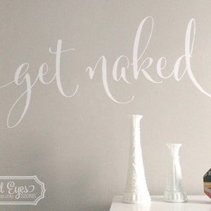 Get Naked, Badkamer Douche deur, Badkamer muur decor, Muursticker, Vinyl muurstickers Poeder kamer badkamer decor, HH2106