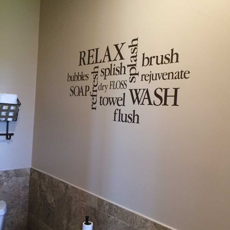 Wall Decal Bathroom Decor Sign Bathroom Subway Art Etsy