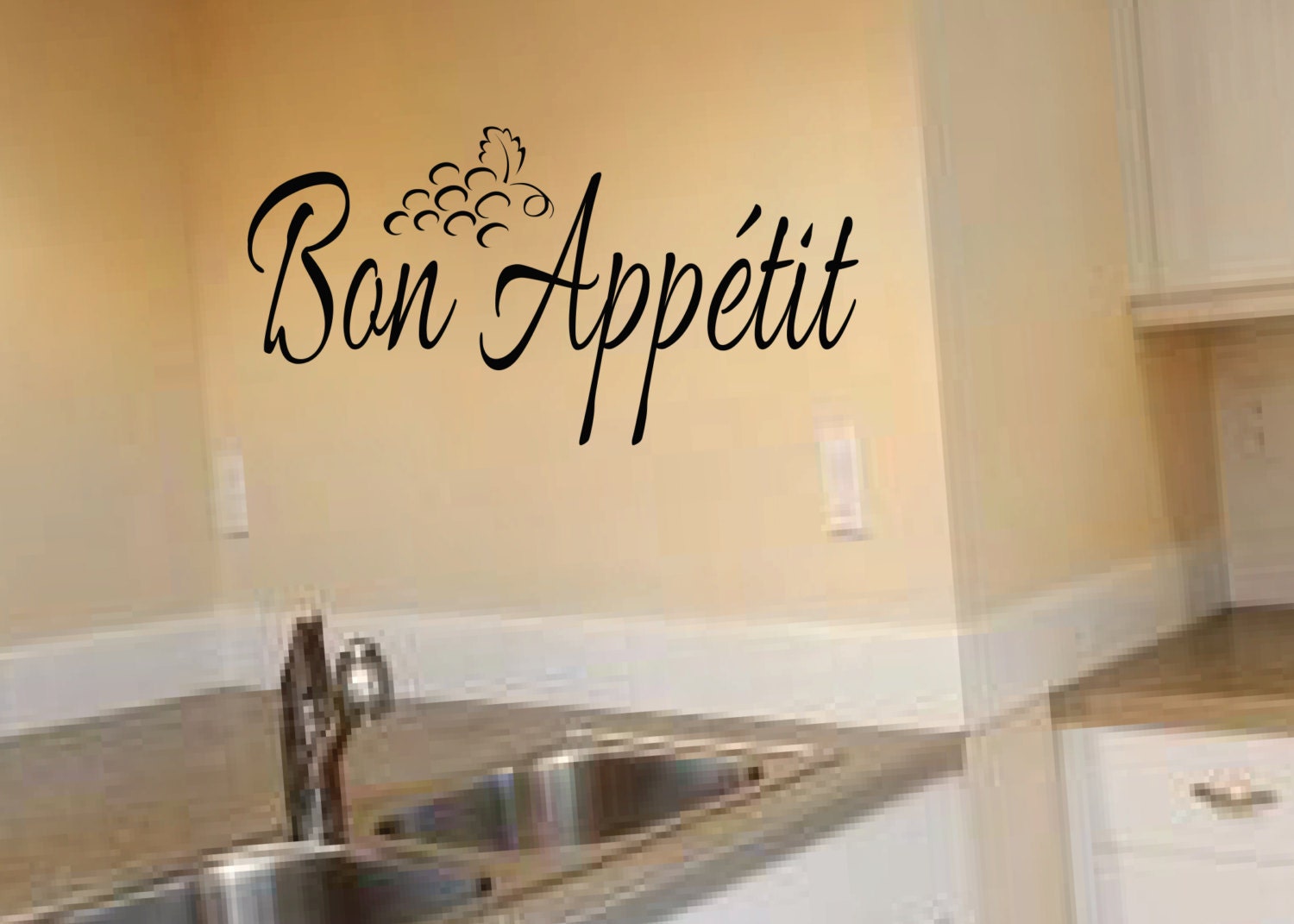 Bon Appétit Kitchen Wall Vinyl Decal Wall Lettering Etsy Canada