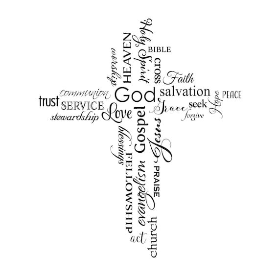 CROSS COLLAGE VINYL WALL DECAL STICKER QUOTE DECOR LETTERING FAITH LIVING ROOM CROSS COLLAGE VINYL WALL DECAL STICKER QUOTE DECOR LETTERING FAITH LIVING ROOM
