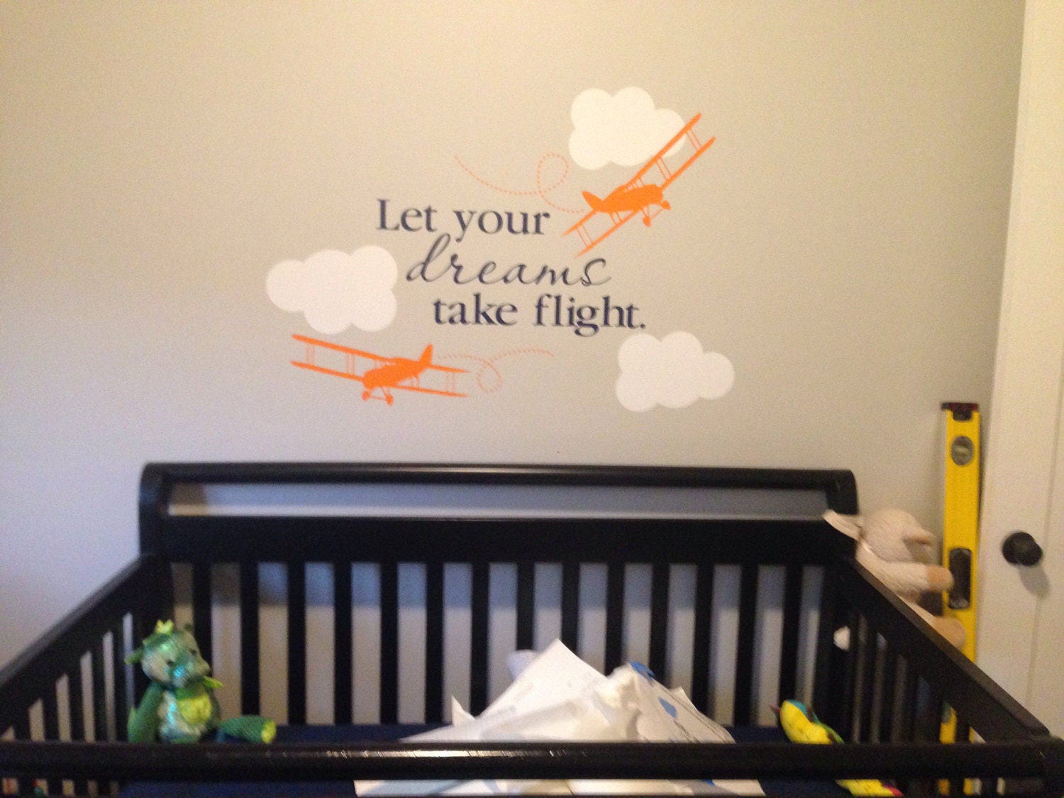 Let Your Dreams Take Flight Aviation Nursery Wall Decal Child Plane ...