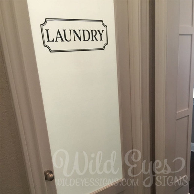 Laundry Vinyl Decal Laundry Room Decal Glass Door Decal Etsy