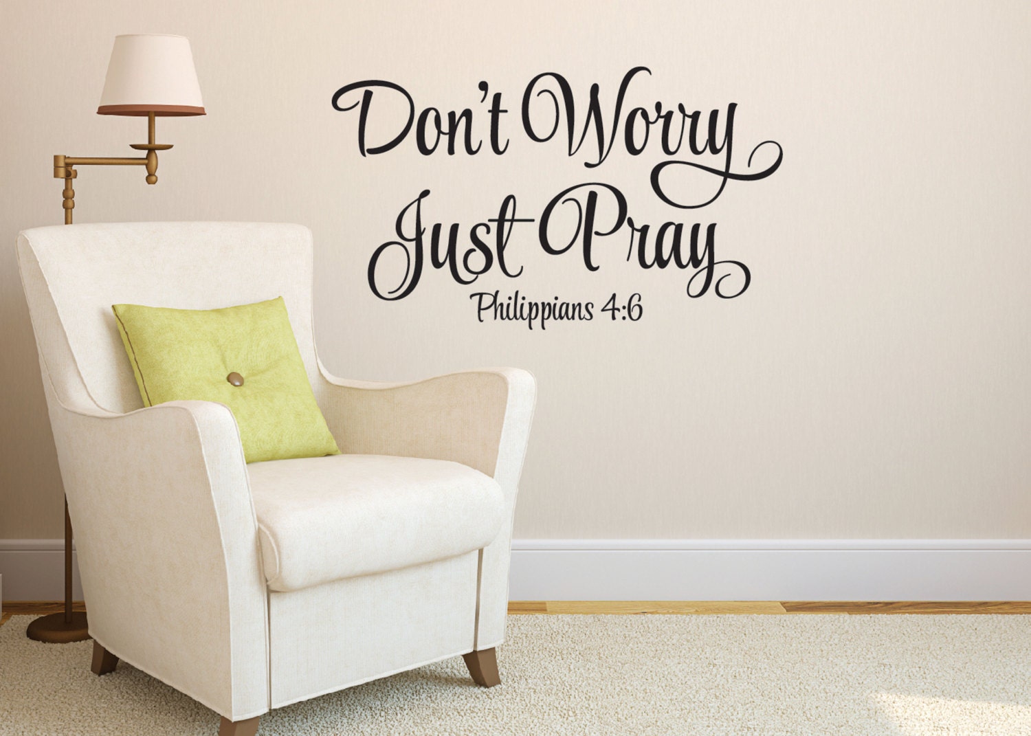 Philippians 46 Don't Worry Just Pray Vinyl Wall Art Etsy