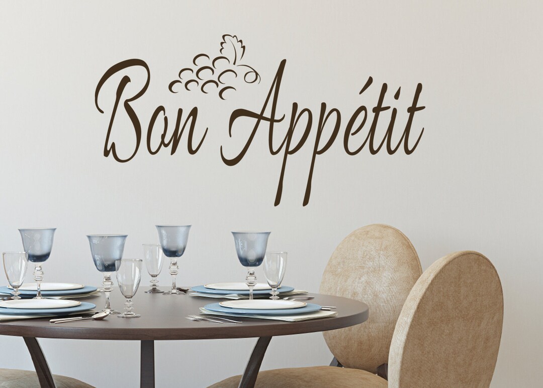 Bon Appétit Kitchen Wall Vinyl Decal Wall Lettering Etsy