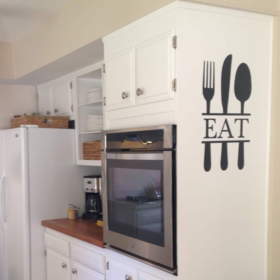 Eat Silverware Kitchen Wall Vinyl Dining Room Decal Utensils Etsy