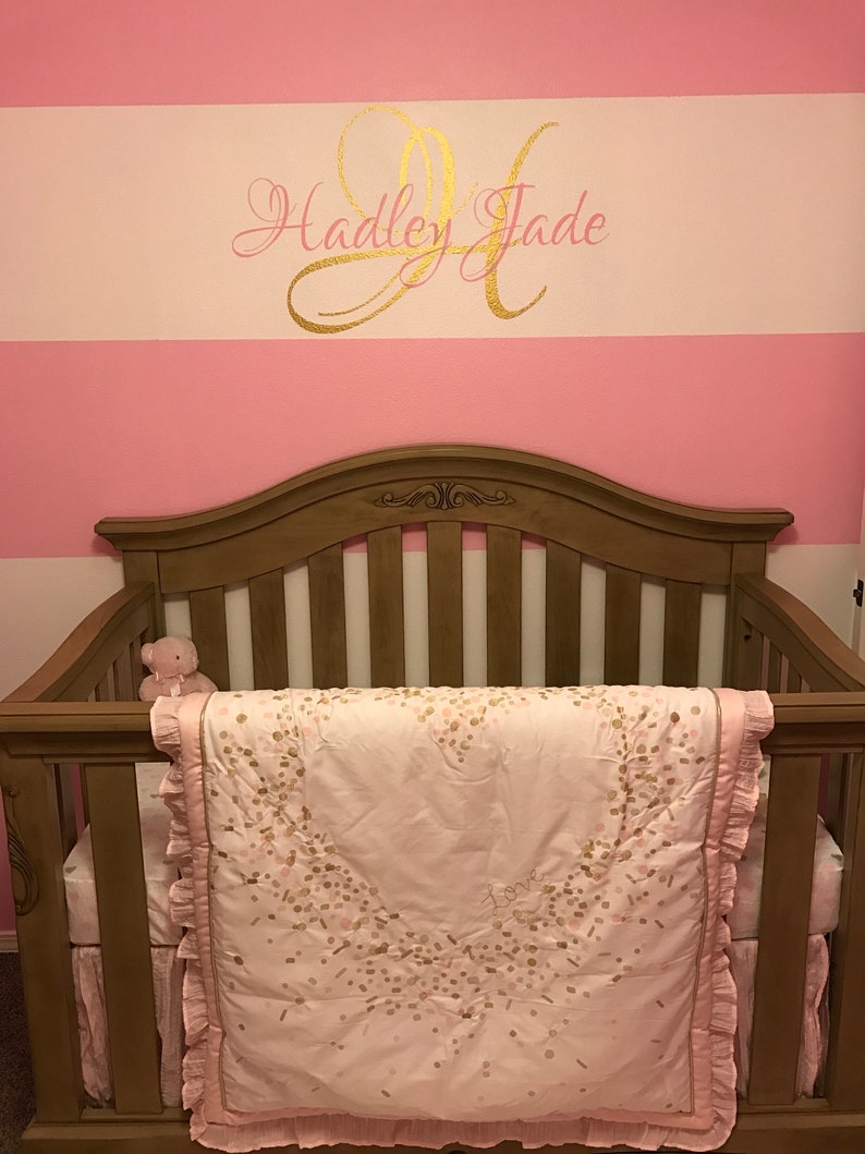 Monogram Wall Decal Nursery Name Initial and Name Monogram Etsy Canada