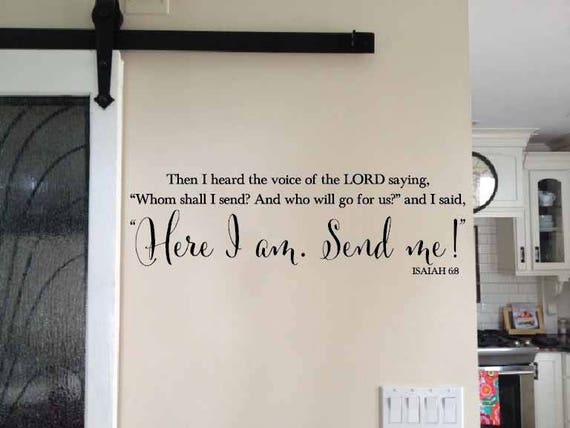 Targa In Legno Con Cornice Isaiah 6:8 - Ecco Io, Manda Me! Decorazione Murale Ispirazionale 30,5x20,3 Cm, Regalo Inaugurazione Casa - 5