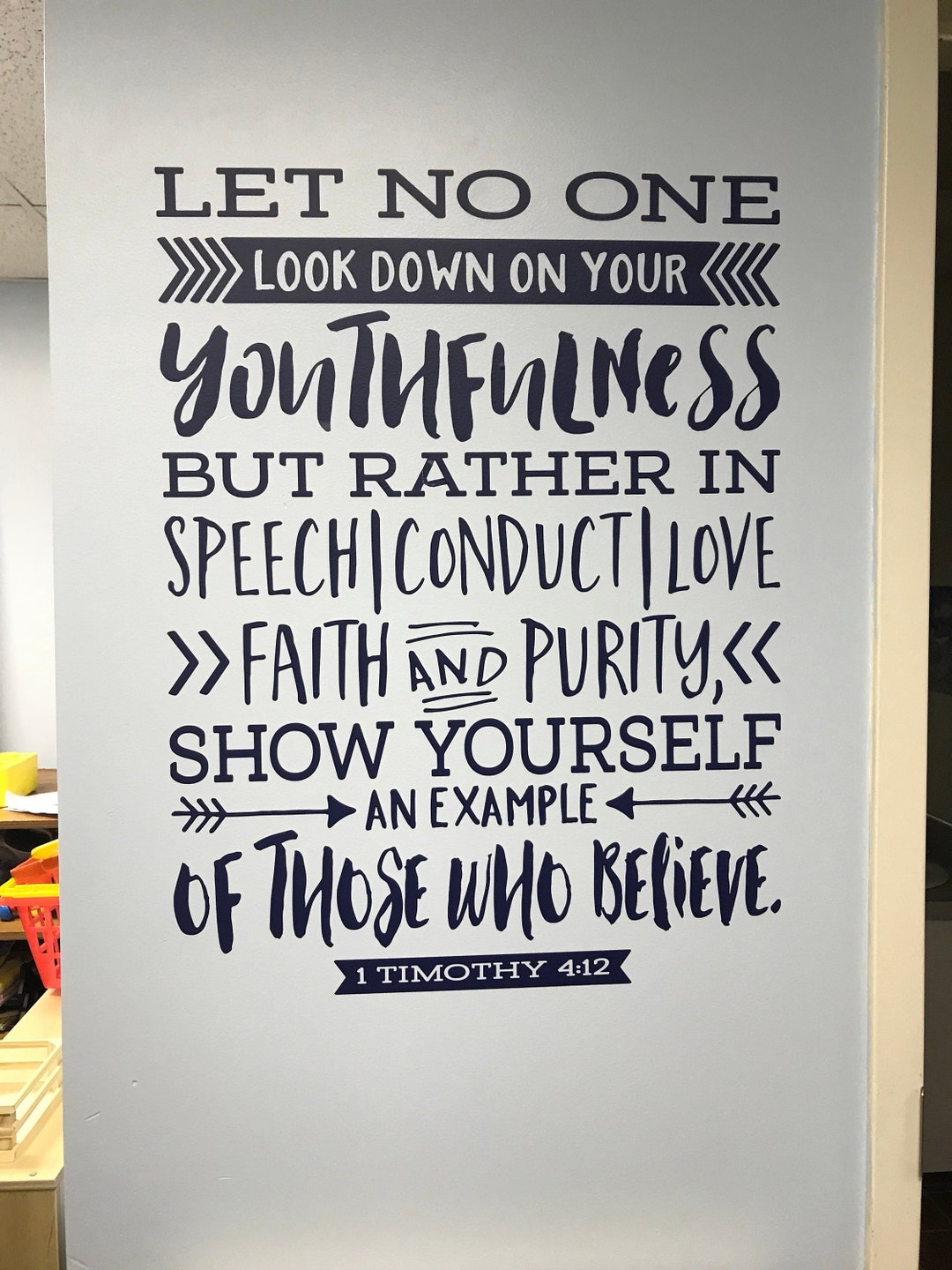 1 Timothy 4:12 Let No One Look Down on You, Teen Girl, Teen Boy, Wall ...