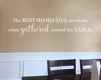 The best memories are made when gathered around the table, Kitchen Blessing Bistro Cafe Vinyl Wall Art, wall decal, wall sticker HH2272