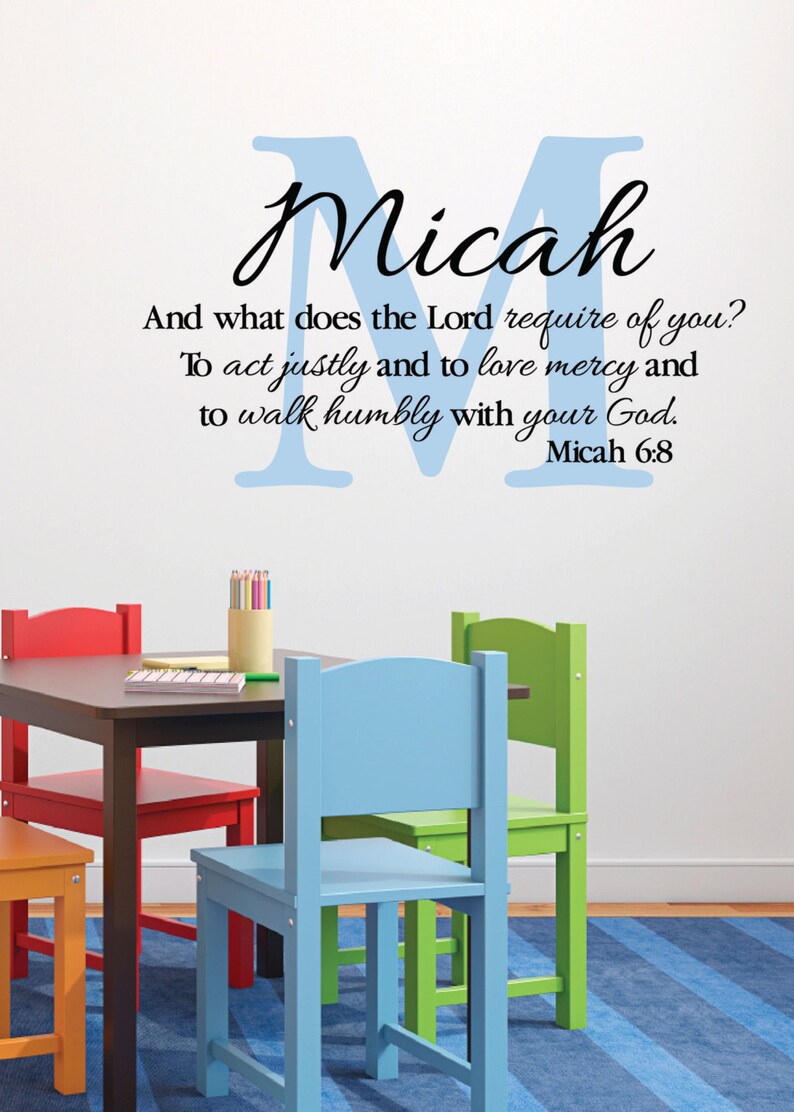 Micah 68 Vinyl Wall Words Scripture Bible Verse Vinyl Act Etsy