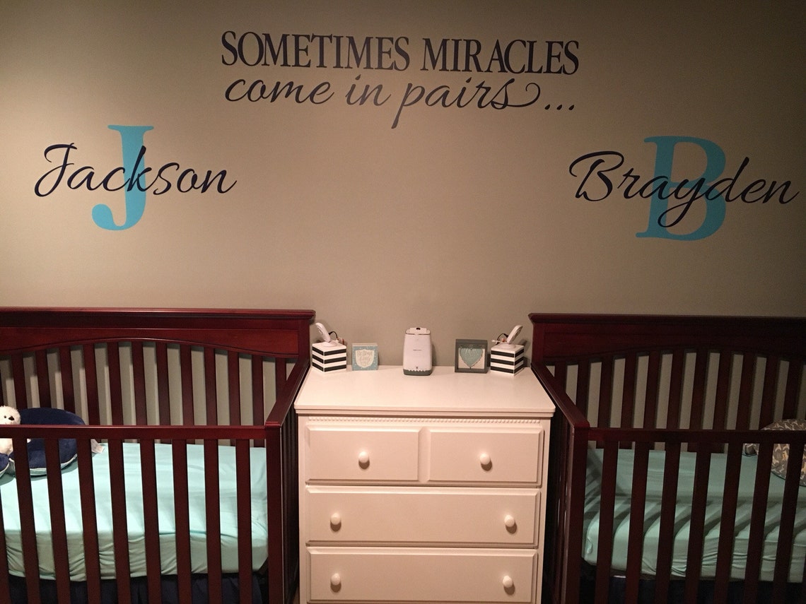 Sometimes Miracles Come In Pairs Wall Sticker, Vinyl Decal | The Wall Works