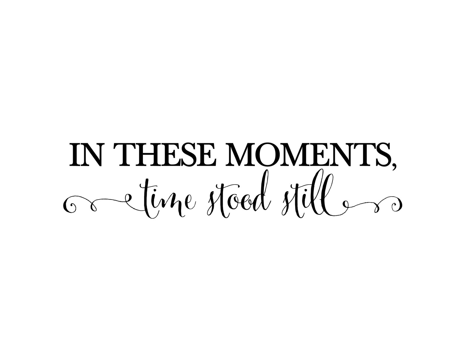 In These Moments Time Stood Still Wall Art Removable Vinyl Decals Quote Sticker Color Black