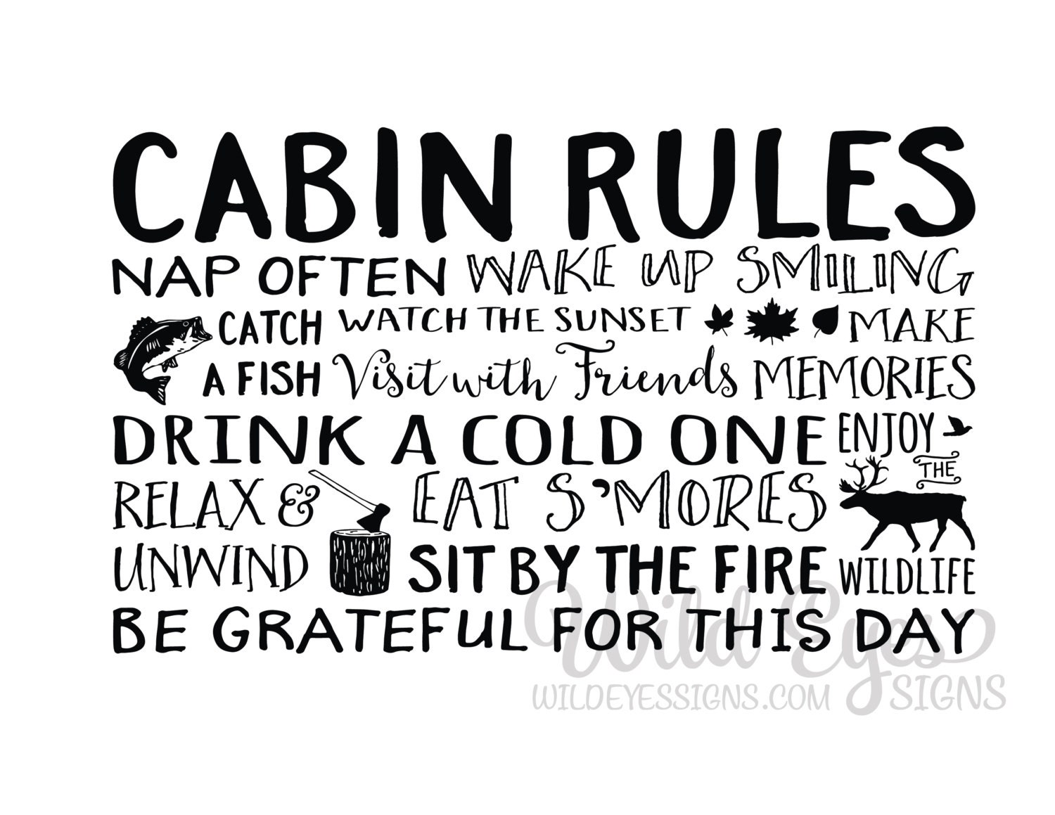 Cabin Rules Cabin Rules Sign Cottage Beach House Lake Etsy