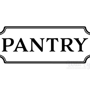 Pantry Vinyl Decal, Kitchen Vinyl Decal, Glass Door Decal, vinyl lettering, Rectangle Border Frame sign, Wall sticker HH2066 image 2