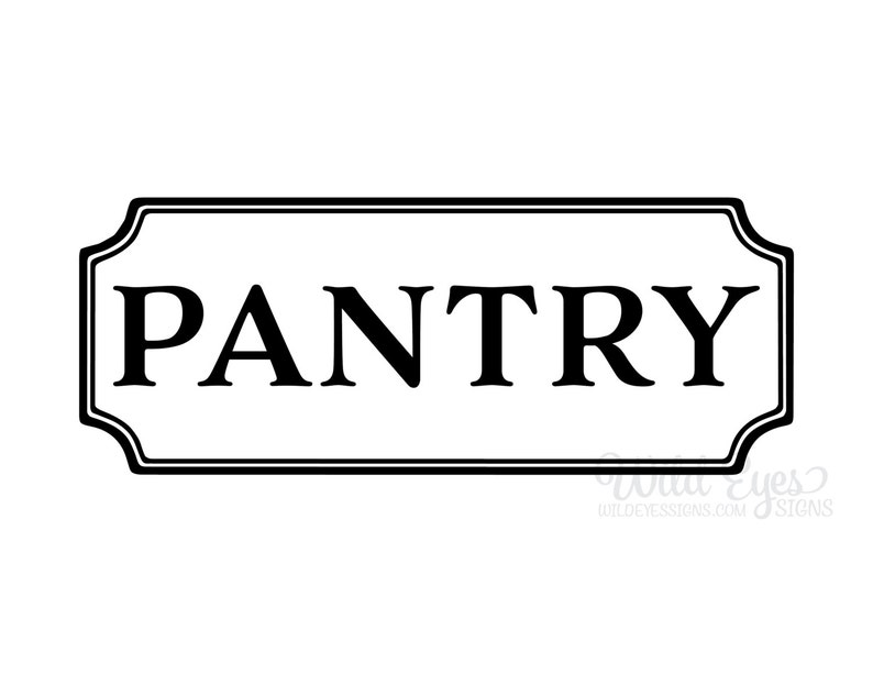 Pantry Vinyl Decal, Kitchen Vinyl Decal, Glass Door Decal, vinyl lettering, Rectangle Border Frame sign, Wall sticker HH2066 image 2