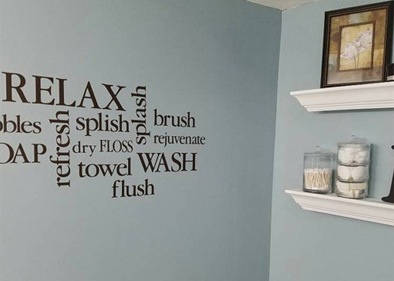Wall Decal Bathroom Decor Sign Bathroom Subway Art Etsy