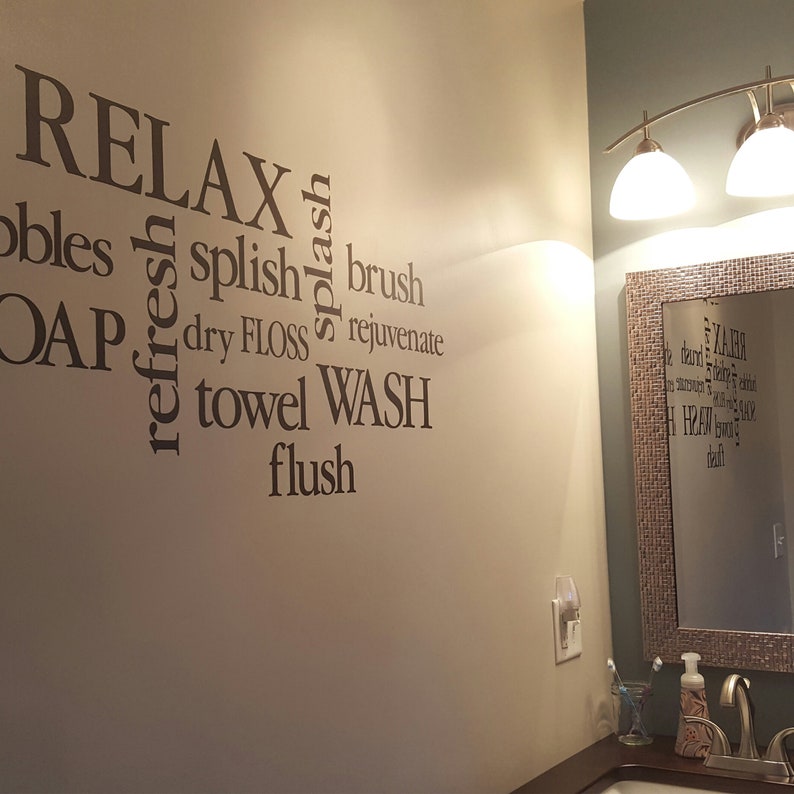 Wall Decal Bathroom Decor Sign Bathroom Subway Art Etsy