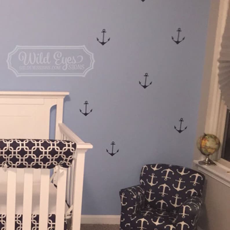 Anchors Wall Decals Vinyl Nautical Theme Nursery Toddler Room Etsy