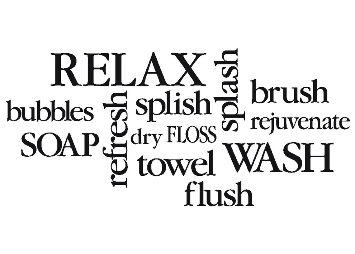 Wall Decal Bathroom Decor Sign Bathroom Subway Art Etsy