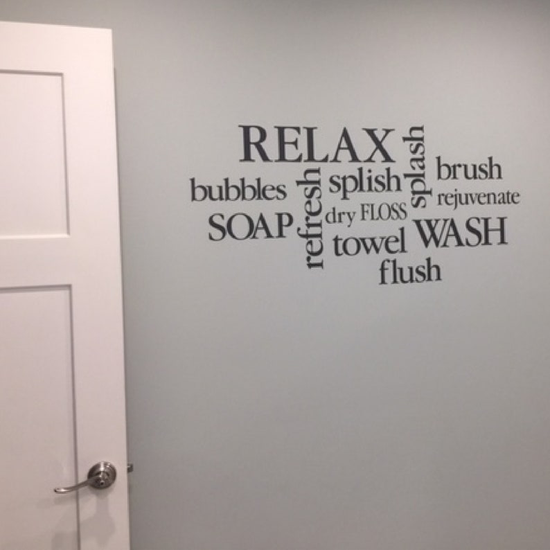Wall Decal Bathroom Decor Sign Bathroom Subway Art Etsy